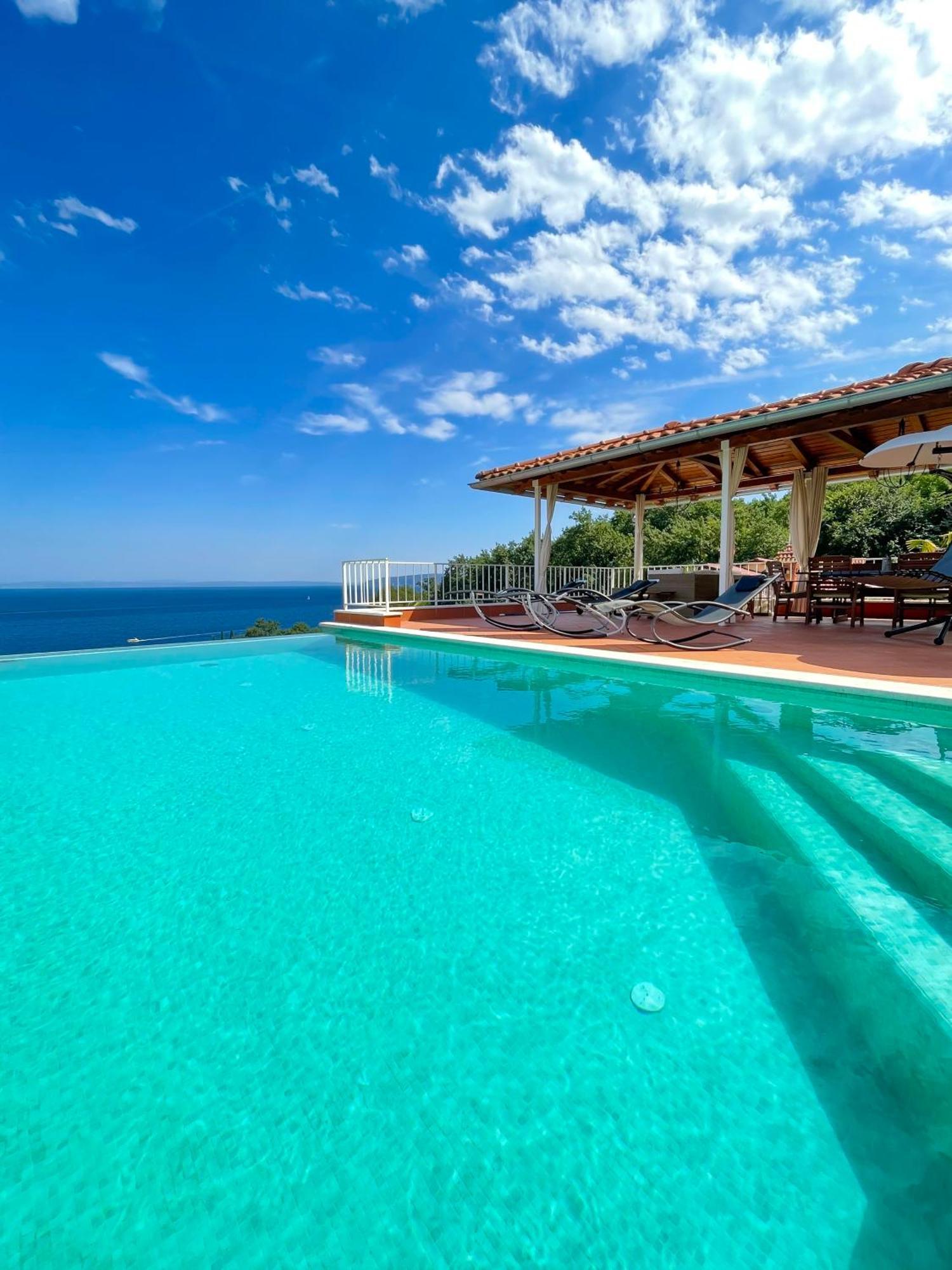 Villa Lovran - 150M To The Beach - Infinity Pool - Incredible Sea View - Fitnessraum Exterior foto